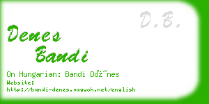 denes bandi business card